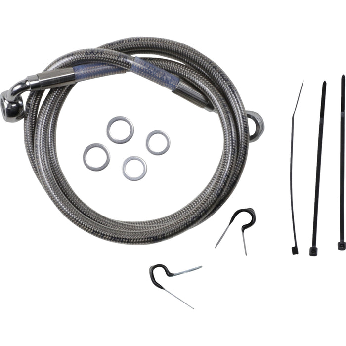 DRAG SPECIALTIES 1204-2746 Stainless Steel Brake Line Kit Brake Line - Front (Upper) - Stainless Steel