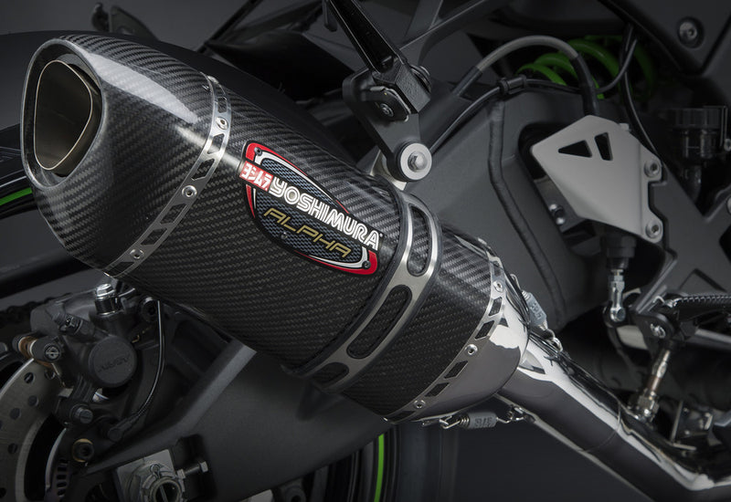 Yoshimura Exhaust Race Alpha-T 3QTR Slip-ON SS-CF-CF - 141824M220 Kawasaki Ninja 2016-2020