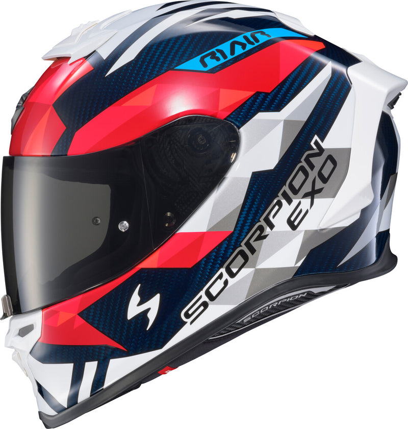 Scorpion Exo 75-13672X R1C-2207 EXO-R1 AIR FULL FACE HELMET CARBON RASTOR RED/WHT/BLUE 2X