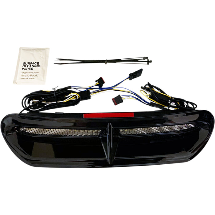 CUSTOM DYNAMICS 2040-2812 CD-VENT-AW2-B Genesis® 4 All-In-One Dynamic LED Batwing Fairing Vent Insert - Amber/White - Black w/ Stainless Mesh