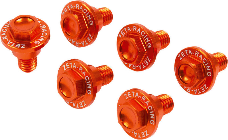 Zeta Fork Guard Bolt KTM Orange - ZE88-9503 For Husaberg Dirt Bikes 2014 | KTM 690 Enduro 2008-2018