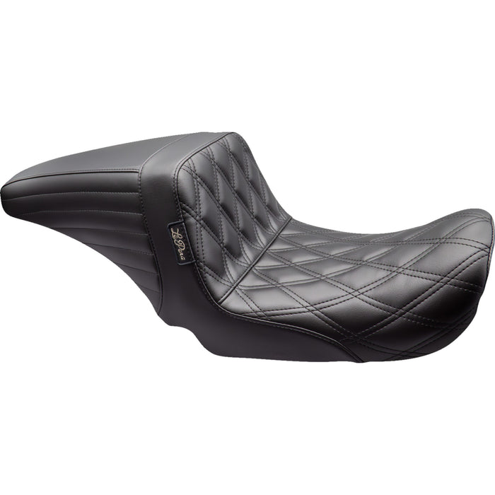 LE PERA 0803-0701 LKU-591DD Kickflip Up Front Seat - Double Diamond - Black - Dyna '06-'17