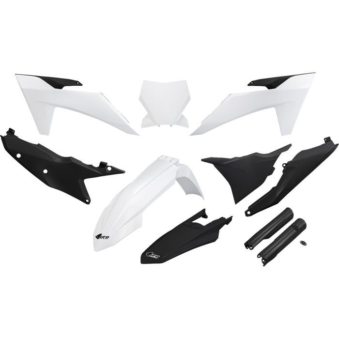 UFO 1403-4327 KTKIT529F@222 Replacement Plastic Body Kit Body Kit - White/Black - KTM - SX/SX-F '23-'24