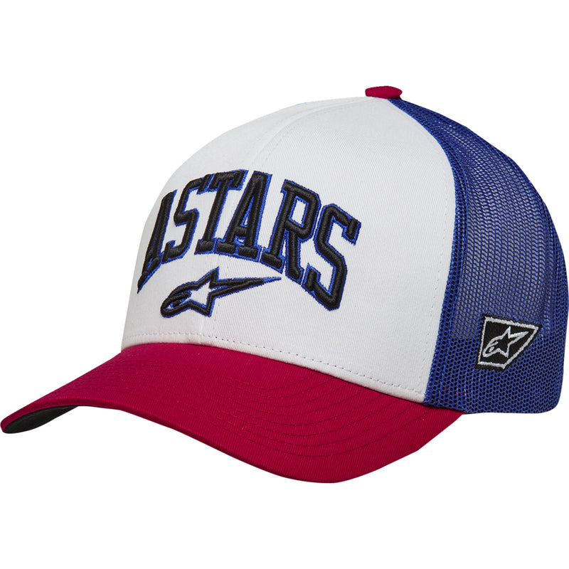 ALPINESTARS 2501-4216 1214-81717-2372-OS Dunker Trucker Hat Dunker Hat - White/Red/Blue - One Size