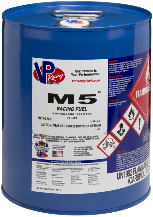 Vp Racing 30-36162 5842 M5 VP FUEL 5 GAL PAIL