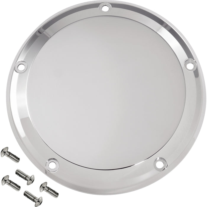 JOKER MACHINE 1107-0739 06-966-3 5 Hole Derby Cover - Smooth - Chrome - M8 Softail