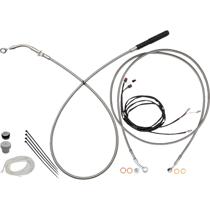 FAT BAGGERS INC. 0662-1301 219014 EZ Install Kit 13"/14" handlebars - upper clutch - full length - braided stainless steel