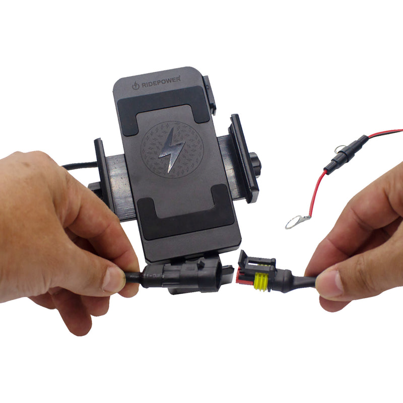 RIDEPOWER 3807-0659 RPINDTVMOUNTQD Phone Inductive Wireless Charging Mount with Quick Disconnect Power Cable Phone Charging Mount - Quick Disconnect - Ball Mount