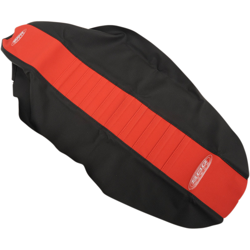 SDG 0821-2738 96343RK 9-Pleat Gripper Cover Pleated Seat Cover - Red Top/Black Sides