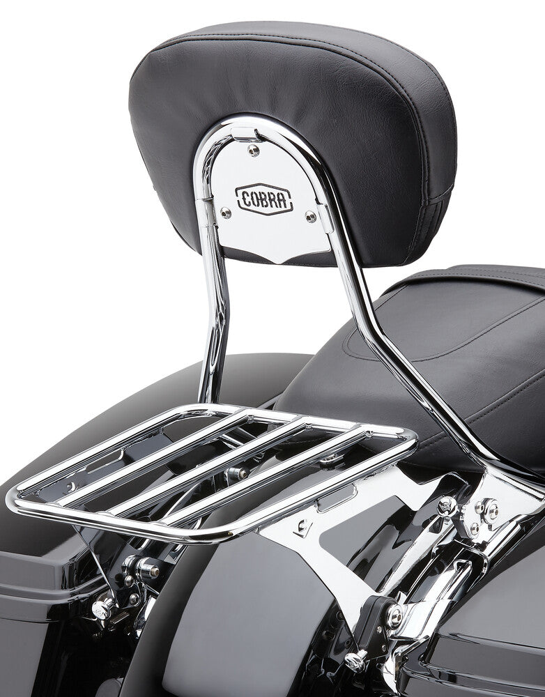 Cobra Detach Backrest Tall Chorme FLH FLT - 602-2000 For Harley Touring 2009-2026