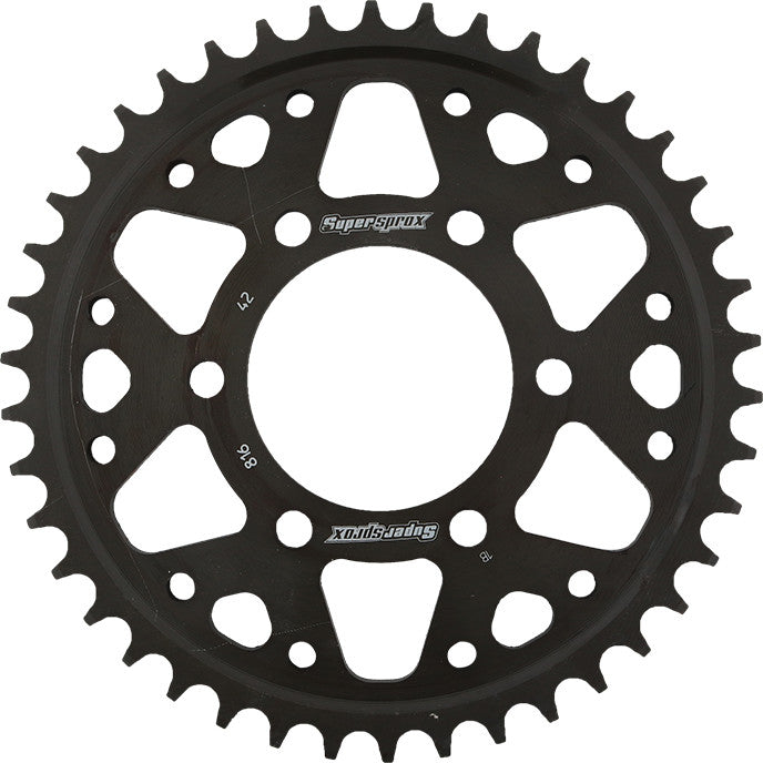Supersprox Rear Sprocket Steel 42T-530 Black - RFE-816-42-BLK Suzuki 750 / 1100 / 1200S Bandit / GSF1200S Bandit 1990-2005