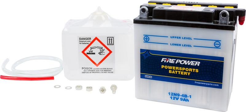 Fire Power 490-2102 12N9-4B-1 BATTERY W/ACID 12N9-4B-1 12V