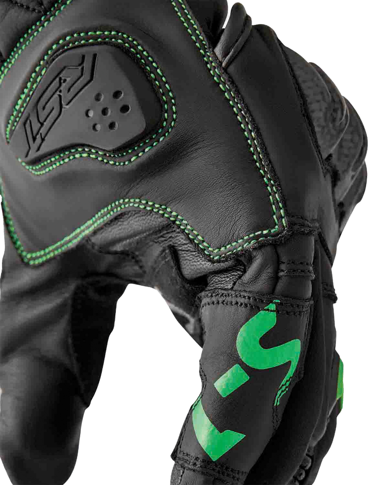 Rst 556-3650212 103650F.GRN-12 S1 GLOVE BLK/FLO-GREEN LEATHER 2XL