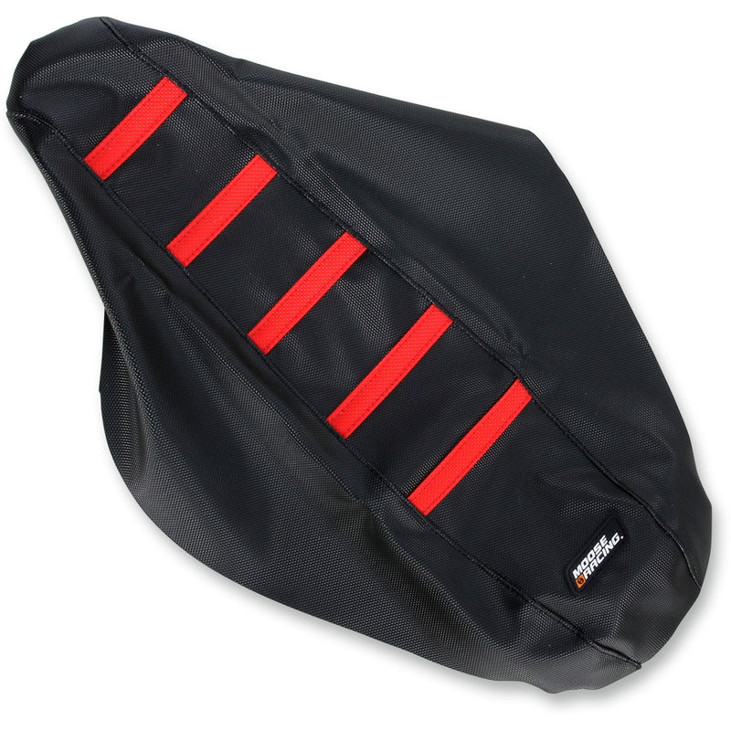 MOOSE OFFROAD 0821-2614 CRF45017 Ribbed Seat Cover black cover/red ribs - honda