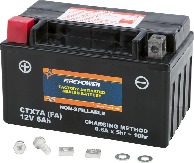 Fire Power Battery CTX7A Sealed Factory Activated - CTX7A-BS(FA) For Aprilia 450 / 550 2006-2010 | Kasea Skyhawk 2003-2005