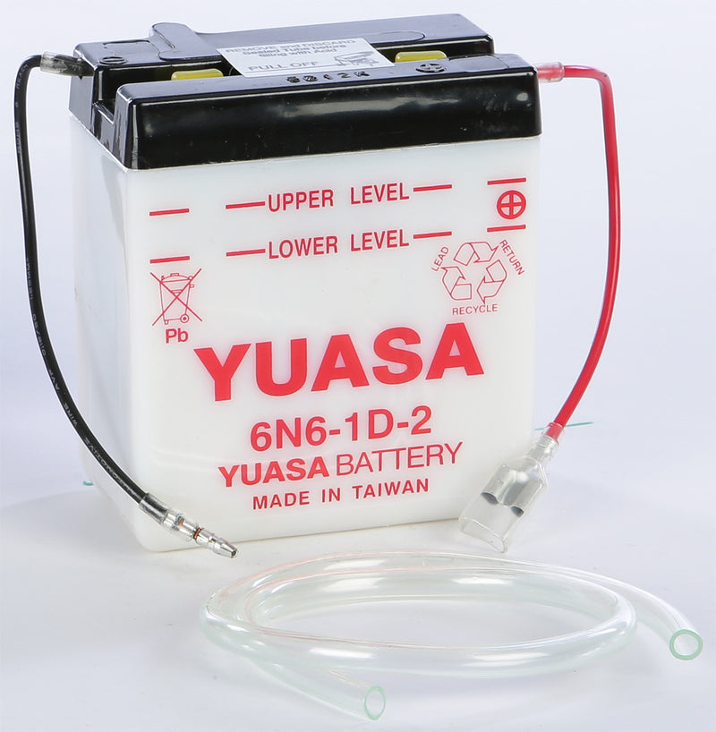 Yuasa Battery 6N6-1D-2 Conventional - YUAM2662B Kawasaki Motorcycles 1974-2001