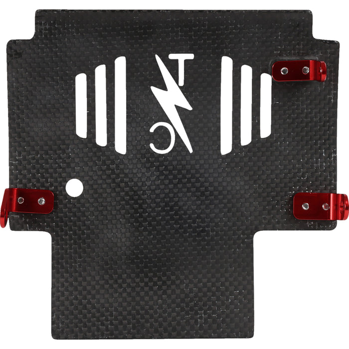 THRASHIN SUPPLY CO. 0506-2533 TSC-3035-2 Forged Carbon Fiber Skid Plate Skid Plate - Carbon Fiber/Forged - With Red Brackets - FLHX/FLTRX