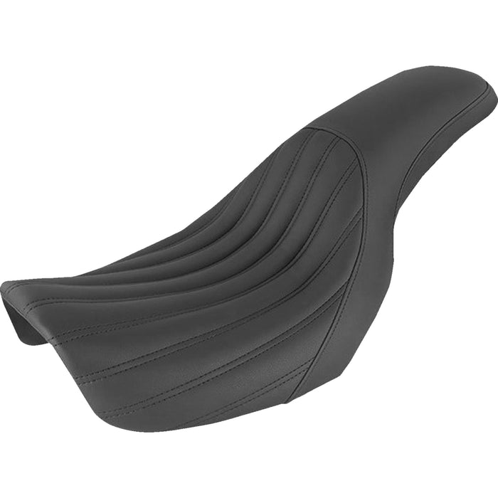 SADDLEMEN 0803-0440 806-04-047K Knuckle 2-Up Seat - Ribbed - Black