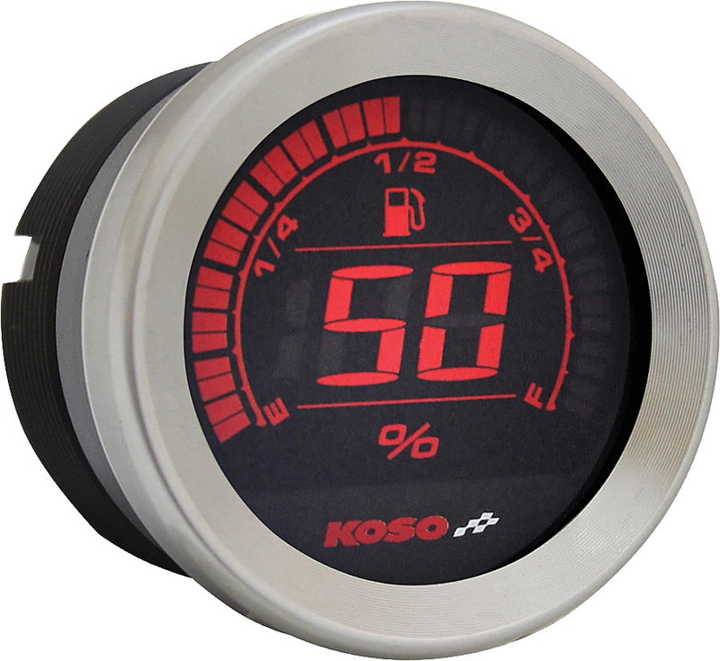 Koso North America HD-02 Series Gauge Kit Silver Bezel OIL Temp - BA050905 For Harley Touring 2004-2013