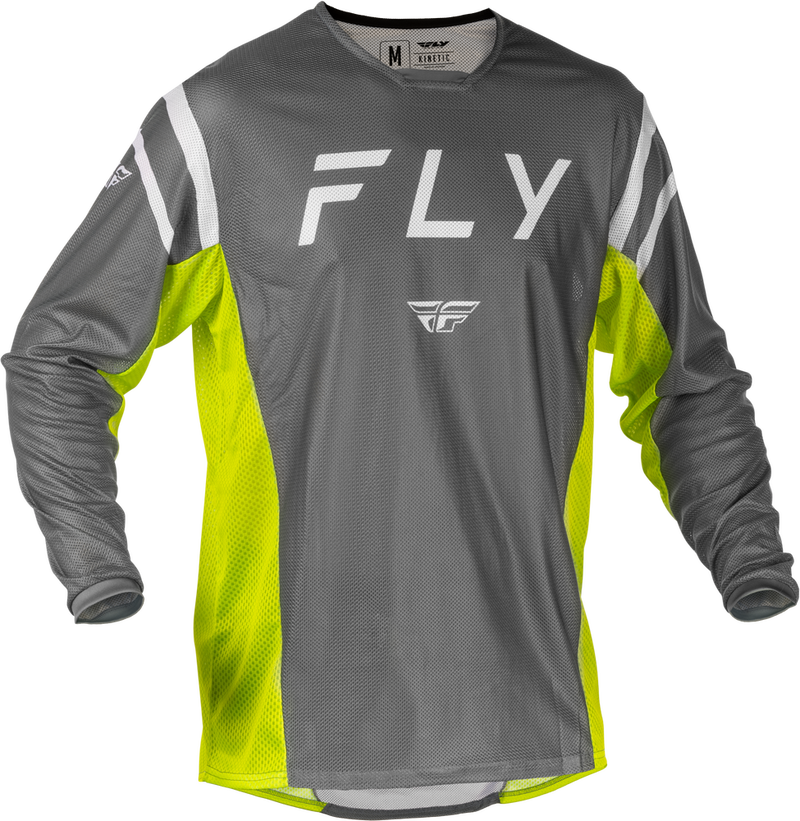 Fly Racing 379-314S 379-314S KINETIC MESH CENTER JERSEY GREY/WHITE/HI-VIS SM
