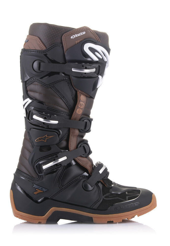 Alpinestars 482-29211 2012114-1089-11 TECH 7 ENDURO BOOTS BLACK/DARK BROWN SZ 11