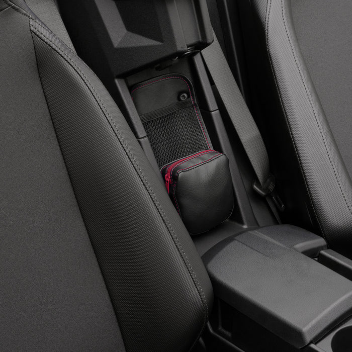 SHOW CHROME 3550-0400 H44-3ZRED Kaliber Rear Console Organizer Center Console Kaliber Organizer - Black with Red Zipper