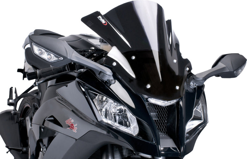 Puig Hi-Tech Parts Windscreen Racing Black - 5603N Kawasaki Ninja 2011-2015