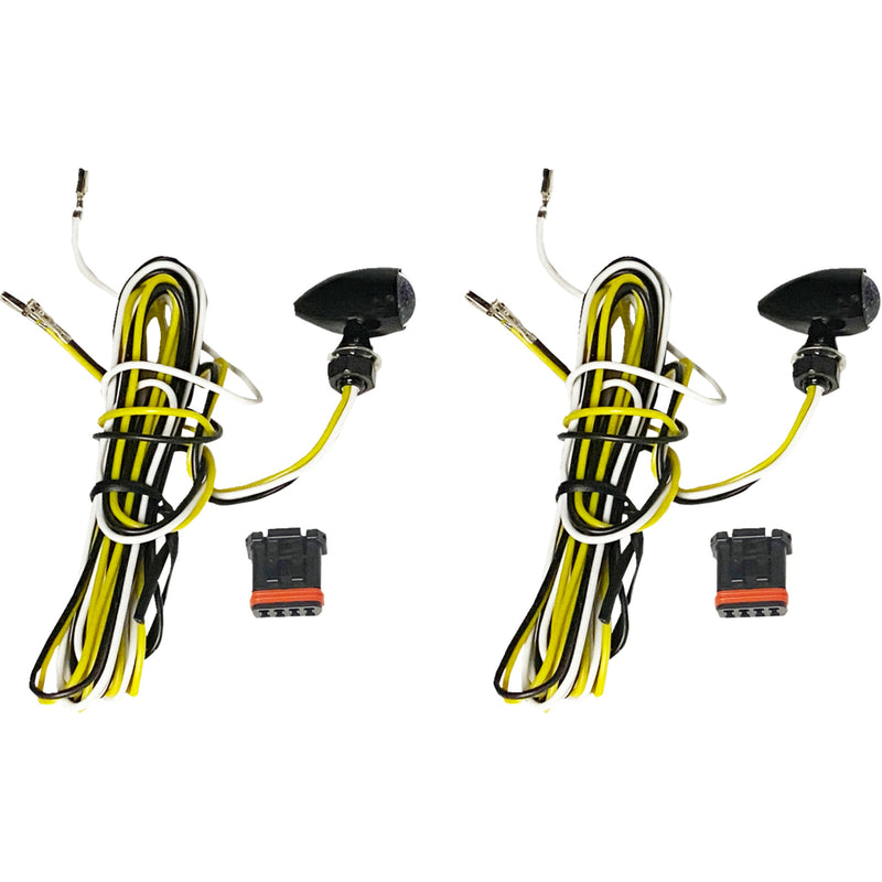 CUSTOM DYNAMICS 2040-3046 CD-MICRO-AW2-B Micro Bullet V2 LED Turn Signals Micro Turn Signals - LED - Amber/White