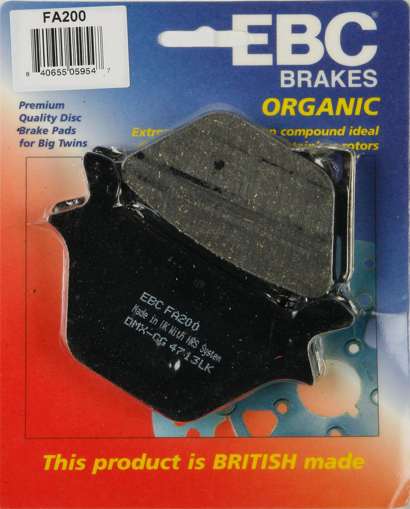 EBC Brake Pads Organic - FA200 For Harley 1987-1999