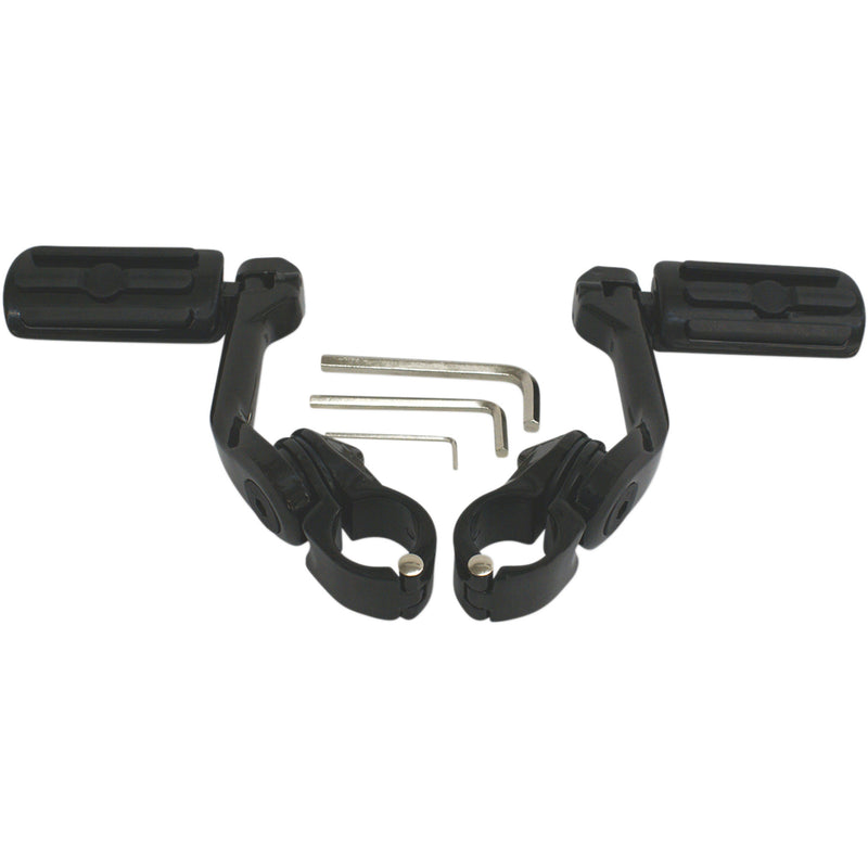 RIVCO PRODUCTS 1624-0360 MV110MB Highway Pegs With Mounting Arms Highway Peg Mount - Black