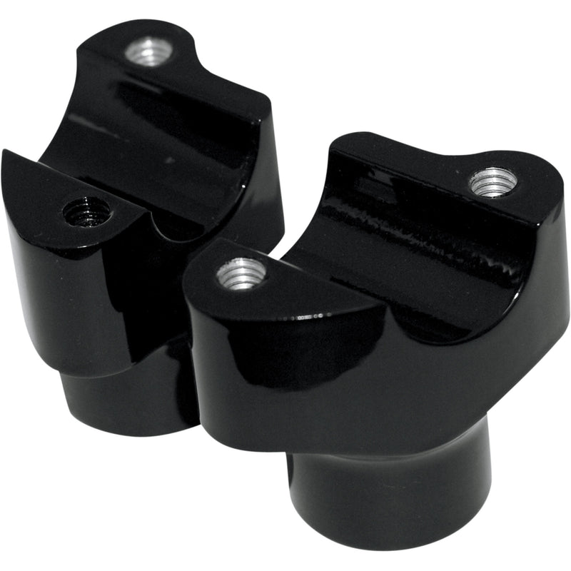 DRAG SPECIALTIES 0602-0350 Buffalo Billet Aluminum Handlebar Risers 1-1/2" - black