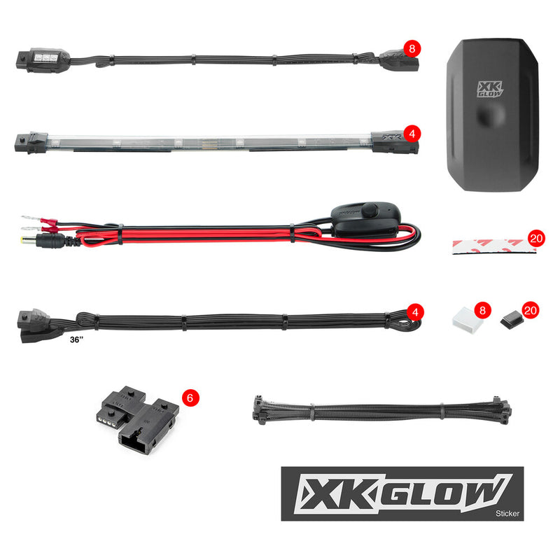 Xk Glow 653-0011 KS-MOTO-STANDARD STANDARD ACCENT LIGHT APP KIT 12PC