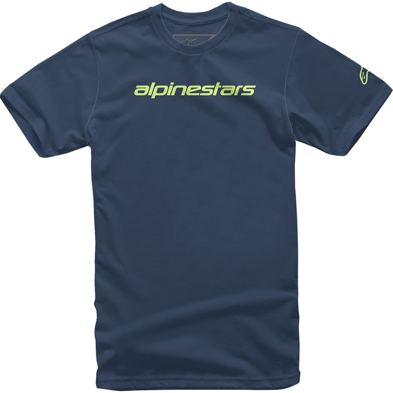 ALPINESTARS 3030-22127 1212720207036XL Linear Wordmark T-Shirt navy/lime - xl