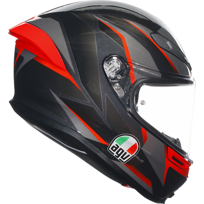 AGV 0101-15624 2118395002014L K6 S Slashcut Helmet K6 S Helmet - Slashcut - Black/Gray/Red - Large