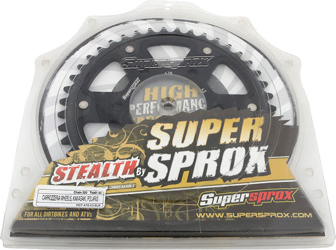 Supersprox 108-478143 RST-478-43-BLK REAR STEALTH SPROCKET ALU/STL 43T-520 BLK KAW