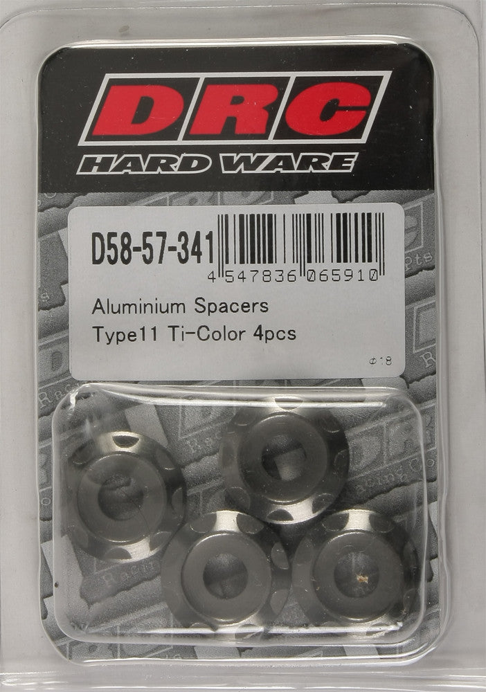 Drc 634-8303T D58-57-341 ALUMINUM SPACERS TYPE 11 TITANIUM M6X12MM 4/PK