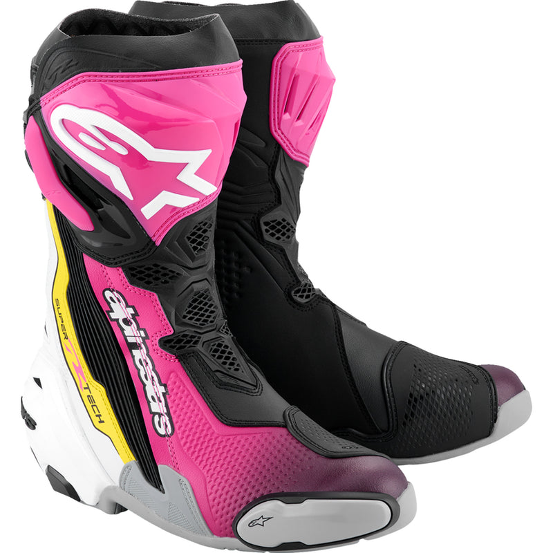 ALPINESTARS Supertech R Boots Black/Magenta/White/Yellow - US / EU