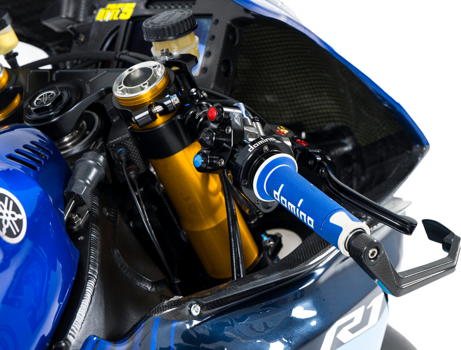 Domino Racing 58-2289 A45041C4648B7-0 A450 ROAD RACING GRIPS BLUE/WHITE PAIR