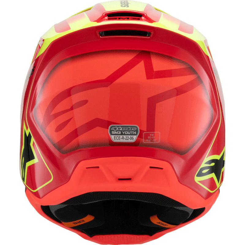 ALPINESTARS Youth SM3 Fray Helmet - Gloss Red/Yellow Fluo/Black