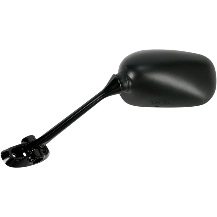 EMGO 0640-0713 20-97212 OEM-Style Replacement Mirror Mirror - Side View - Oval - Black - Left