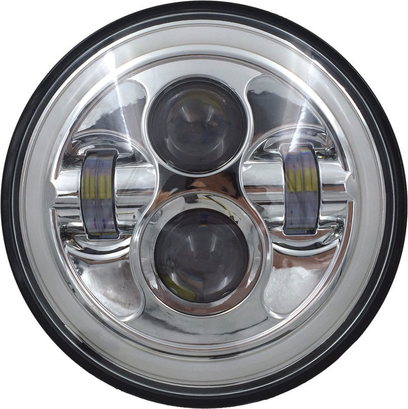 Pathfinder High Definition 7" LED Headlig Full Halo Chrome - HD7MCH For Harley Touring 2014-2019