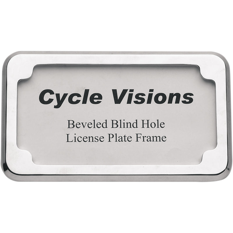 CYCLE VISIONS 2030-0093 CV-4615 Beveled License Plate Frame chrome