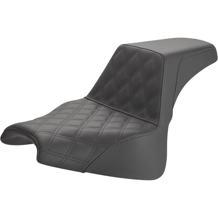 SADDLEMEN 0802-0994 818-28-172 Step-Up Seat — Front Lattice Stitch - Black - FXFB