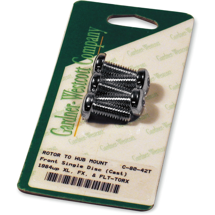 GARDNER-WESTCOTT 2401-0295 C-80-42T Disc Brake Rotor-To-Hub Kit Rotor Bolt Set - Cast - Chrome