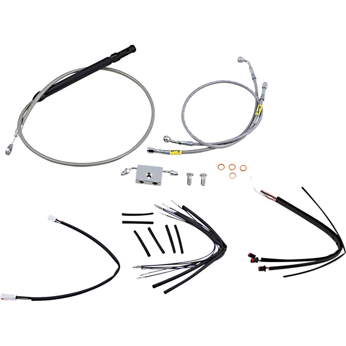 BURLY BRAND 0662-0713 B30-1243 Handlebar Cable and Brake Line Kit for Burly Ape Handlebars - 14" Gorilla Handlebars - Stainless