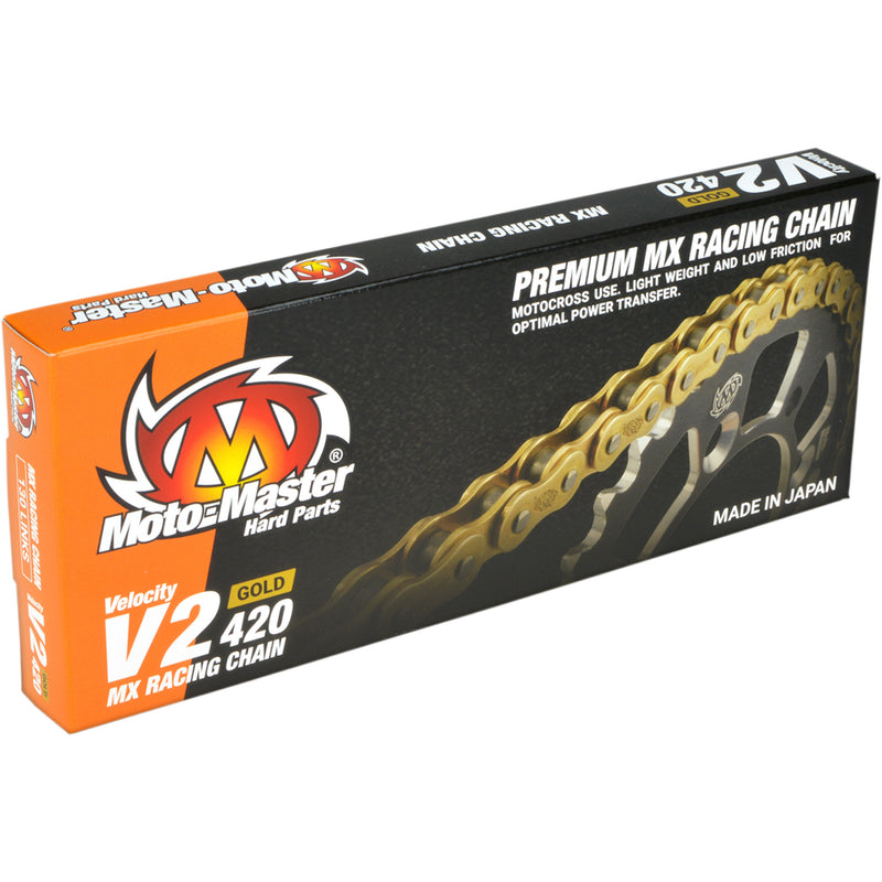 MOTO-MASTER 1220-0447 642001 V2 Drive Chain V2 420 - Drive Chain - 130 Links - Gold