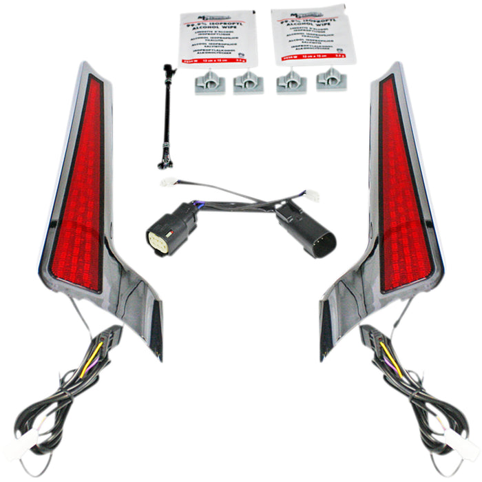 CUSTOM DYNAMICS 2040-2518 CD-FASCIA-SS6RC Fascia LED Panels - Fascia LED Light Panels - Chrome/Red