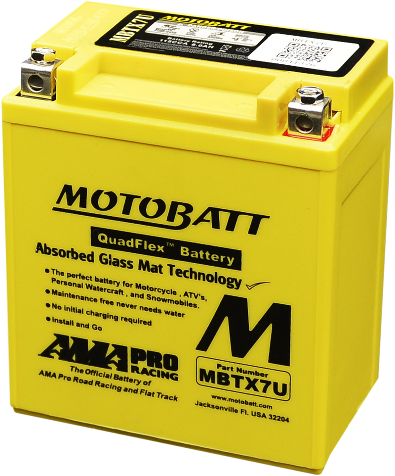 Motobatt 491-1014 MBTX7U BATTERY MBTX7U SEALED FACTORY ACTIVATED