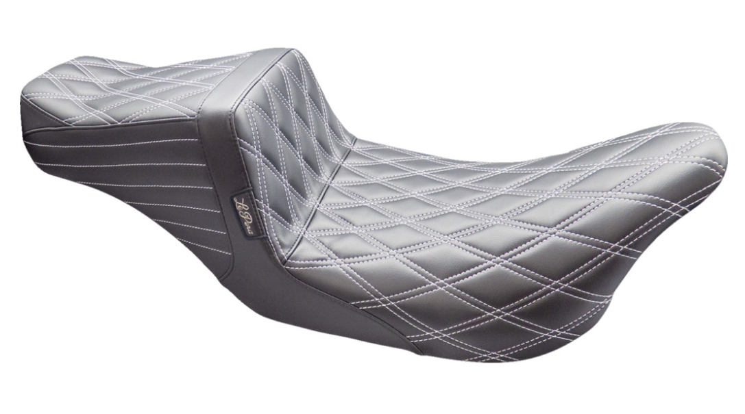 LE PERA 0801-1538 LK-587DD-TTM Tailwhip Seat-Double Diamond w/ Titanium Thread - Black - FL '08-'23