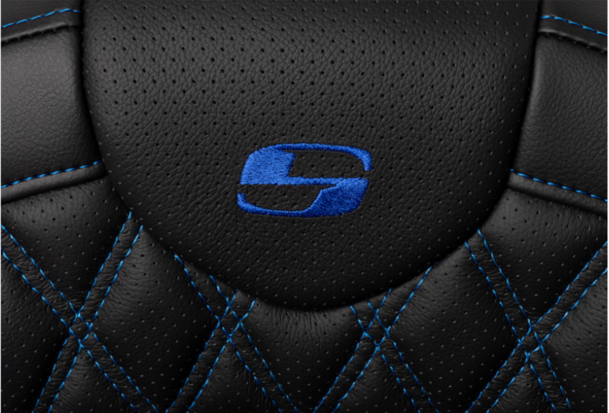 SADDLEMEN 0801-1605 A808-07R-182BLU Roadsofa™ Lattice Stitch Seat-with Backrest - Blue Stitch - FL '08-'23